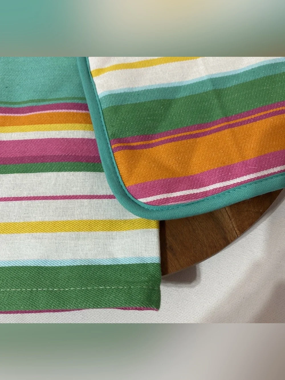 Hobby Lobby Kitchen Dish Towel & Potholder Set Cotton Beachy Stripes NEW